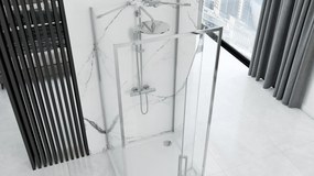 Rea Rapid Swing, 3-stenová sprchová kabína 100 (dvere) x 80(stena) x 80(stena) x 195 cm, 6mm číre sklo, chrómový profil, KPL-09121
