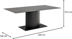 Jedálenský stôl Marbella 200 cm čierny