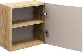 Comad Kúpeľňová skrinka závesná horná Qubik Ocean Beige 35 béžová/dub olejovaný