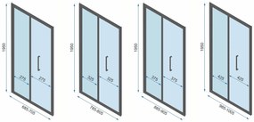 Rea Rapid Fold, 3-stenný sprchovací kút so skladacími dverami 100 (dvere) x 90 (stena) x 195 cm, 4mm číre sklo, čierny profil, KPL-09917