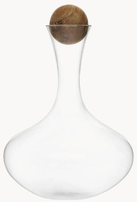 Ručne fúkaná karafa so zátkou z dubového dreva Nature, 2 l