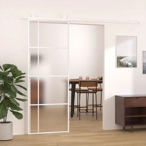Posuvné dvere nepriehľadné ESG sklo a hliník 76x205 cm biele