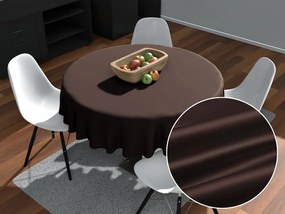 Biante Saténový okrúhly obrus polyesterový Satén LUX-042 Čokoládovo hnedý Ø 110 cm