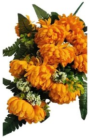 Umelá dekoratívna kytica Chryzantéma, oranžová, výška 60 cm