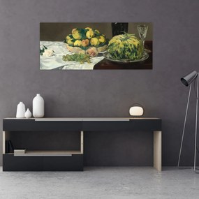 Obraz - Edouard Manet, Still Life with Melon and Peaches, reprodukcia (120x50 cm)