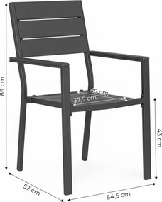 Set 2 záhradných stoličiek s nosnosťou 150 kg béžová