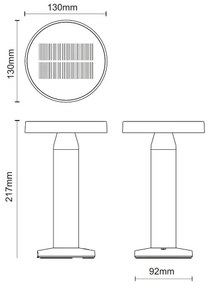 Zuma Line DT33611 - LED Solárna lampa CARLI LED/2W/2000 mAh IP44 čierna