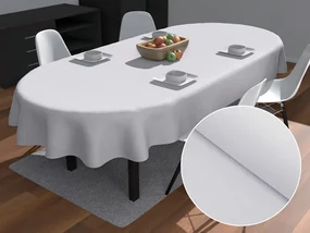 Biante Dekoračný oválny obrus BKS-408 Studená svetlo sivá 140x220 cm