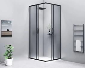 Gelco Gelco, SIGMA SIMPLY BLACK obdĺžniková sprchová zástena 900x800 mm, L/P varianta, rohový vstup, Brick sklo, GS2490B-01