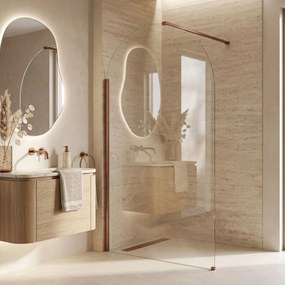 Rea Heaven, sprchová zástena Walk-in, 120 cm, medená matná, REA-K6689