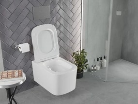 Mexen Vivo, závesná WC misa 555x370x335 mm, Rimless Tornádo, biela lesklá, 3361XX00T