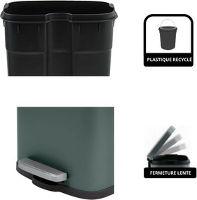 Tmavozelený nášľapný oceľový odpadkový kôš 5 l Akira – Spirella