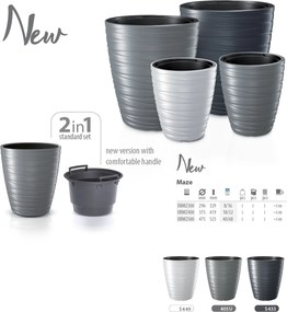 Kvetináč s vložkou MAXE antracit