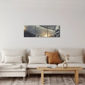 Obraz auta Audi - sivé (s hodinami) (90x30 cm)