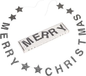 Vianočná girlanda s nápisom Rex London Silver Stars