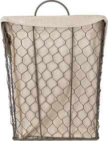 Zinkový antik drôtený košík s bavlnenou vložkou Gie - 23*9*37cm