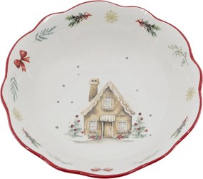 Vianočná keramická misa Chalet de Noël – Ø 21*6,5 cm / 800ml