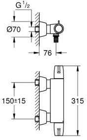 GROHE 34666000 - Termostatická lekárska batéria DN 15 lesklý chróm