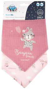 Mušelínové podbradníky 2ks Bonjour paris Pink