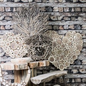 Hnedé drevené srdce Natur L - 78 * 73 * 3cm