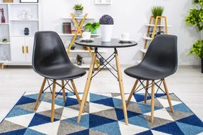 Jedálenská stolička OSAKA čierna (hnedé nohy)