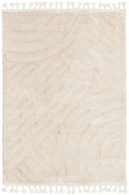 Koberec Berber 9754 so strapcami, ivory / krémový
