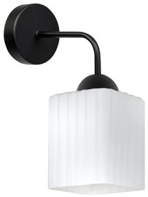 Nástenné svietidlo Riffle Square, 1x biele sklenené tienidlo, b