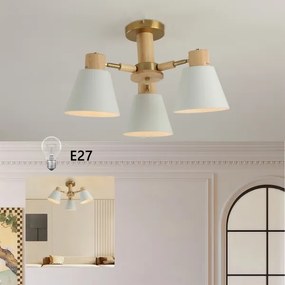 Brilagi - Prisadené stropné svietidlo LUND WOOD 3xE27/40W/230V pr. 50 cm kaučukovník