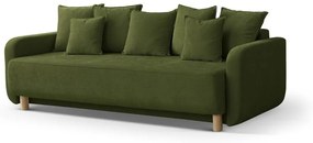 Zelená rozkladacia pohovka s úložným priestorom 231 cm Elen – Micadoni