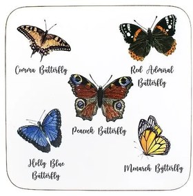 6 ks pevné korkové podtácky s motýľmi - 10 * 10 * 0,4 cm