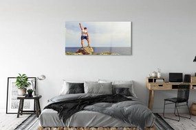 Obraz plexi Muž morská oblohy 125x50 cm