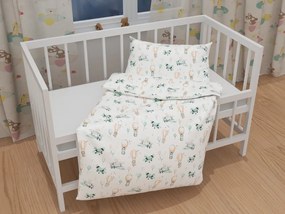 Biante Detské bavlnené posteľné obliečky do postieľky Sandra SA-457 Líšky v lietadielkach na bielom Do postieľky 90x120 a 40x60 cm