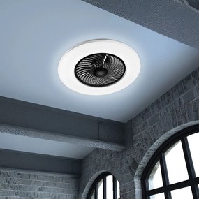 Toolight Toolight, LED stropné svietidlo s ventilátorom APP1552-C, čierna-biela, OSW-05181
