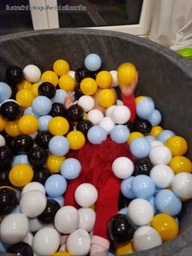 Detský molitanový bazénik VEVERIČKA + 200 guličiek - šedý