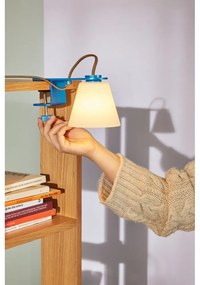 Modrá stolová lampa so skleneným tienidlom (výška 23 cm) Lure – Hübsch