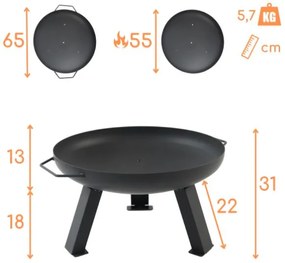 Prenosné ohnisko Fire Black