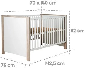 Postieľka v bielo-prírodnej farbe 70x140 cm Olaf – Roba