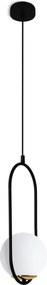 Závesné svietidlo Florence, 1x biele sklenené tienidlo, b/g, U