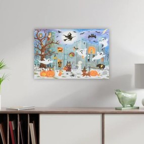Nástenná maľba Prekliaty hrad, 9 LED diód, 60 x 40 cm