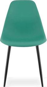 Set štyroch jedálenských stoličiek WAT zelený - čierne nohy (4 ks)