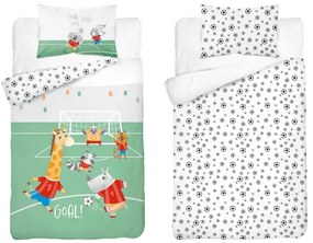 Bambusové posteľné obliečky do postieľky pre malého futbalistu – obojstranné 2 časti: 1ks 100  x 135 cm + 1ks 40 x 60 cm