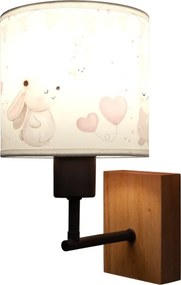 BRILAGI - Nástenné svietidlo BOBO WOOD 1xE27/25W/230V dub/čierna/krémová/králičky