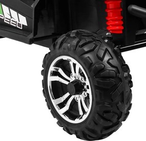 Ramiz Terénna bugina Strong pre deti biela + pohon 4x4 + diaľkové ovládanie + nosič batožiny + rádio MP3 + LED