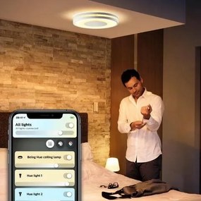 PHILIPS HUE Prisadené stropné LED inteligentné osvetlenie HUE BEING s vypínačom, 27W, teplá biela-studená biela,