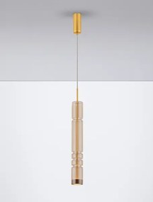 LED zlato-cognac moderný luster Bento 58