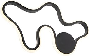 Moderná nástenná lampa čierna vrátane LED - Plomp