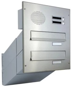 DOLS D-041-U - nerezová poštová schránka na zamurovanie, s hovorovým modulom Urmet, menovkami a zvončekovými tlačidlami