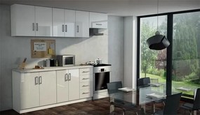 Kuchynská linka Marta, biela/čierna lesk