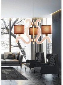 LED Luster na lanku AMBROSIA 3xE14/40W/230V + LED/18,4W medená