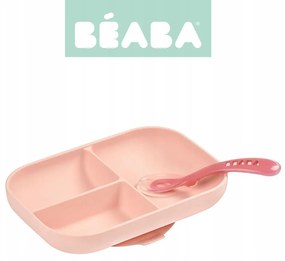 Béaba Silikónová miska s prísavkou, lyžičkou Beaba Farba: ružová